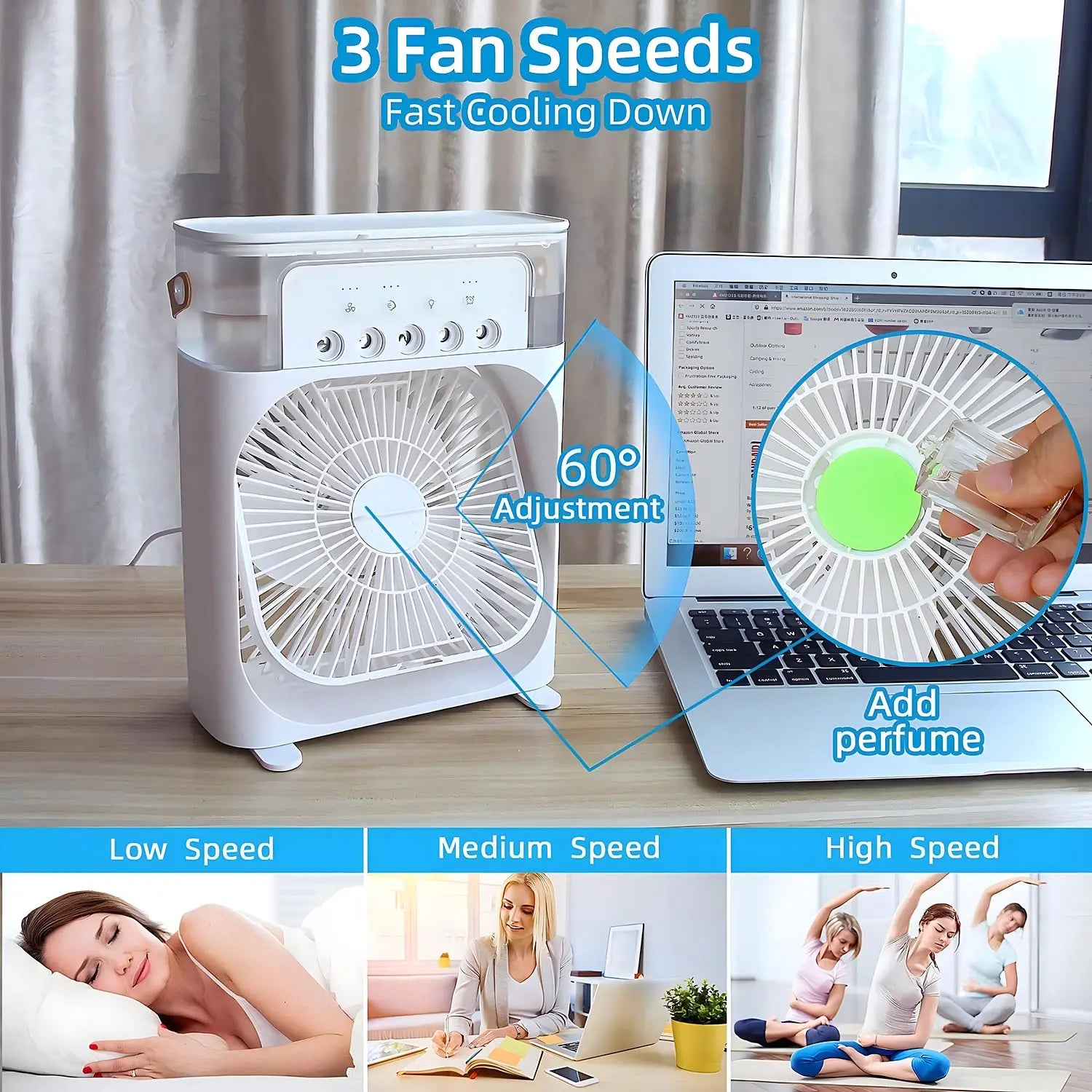 BreezeMaster 3-in-1 Airco Ventilator met LED Kleuren