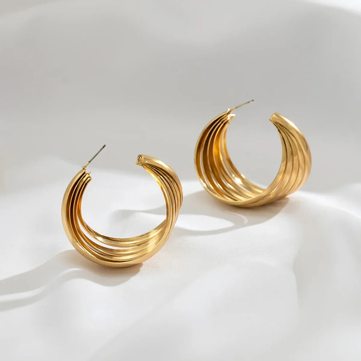 Classic Elegance Earrings - Stijlvolle Metalen Hoepel