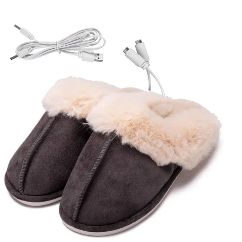 BlissCush Verwarmde Pantoffels - Luxe Verwarmde Pluche Pantoffels voor Ontspanning deze Winter