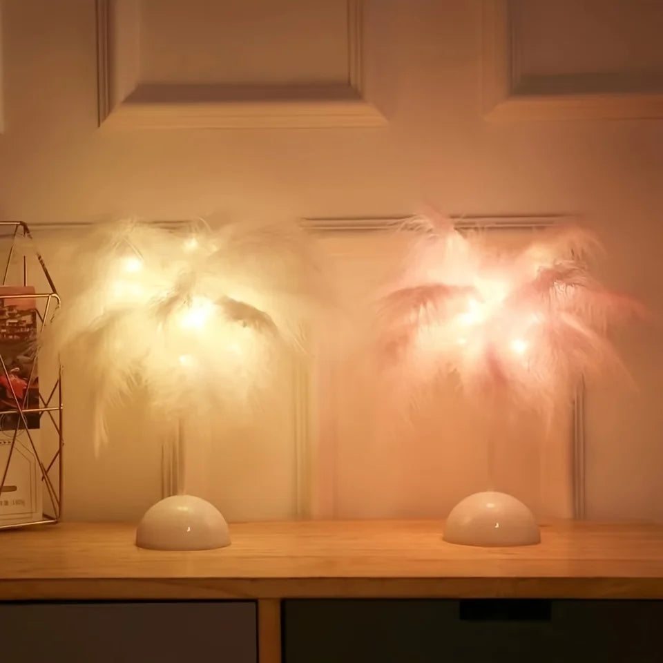 FeatherLuxe Lamp - Betoverende Tafellamp voor Warmte en Sfeer