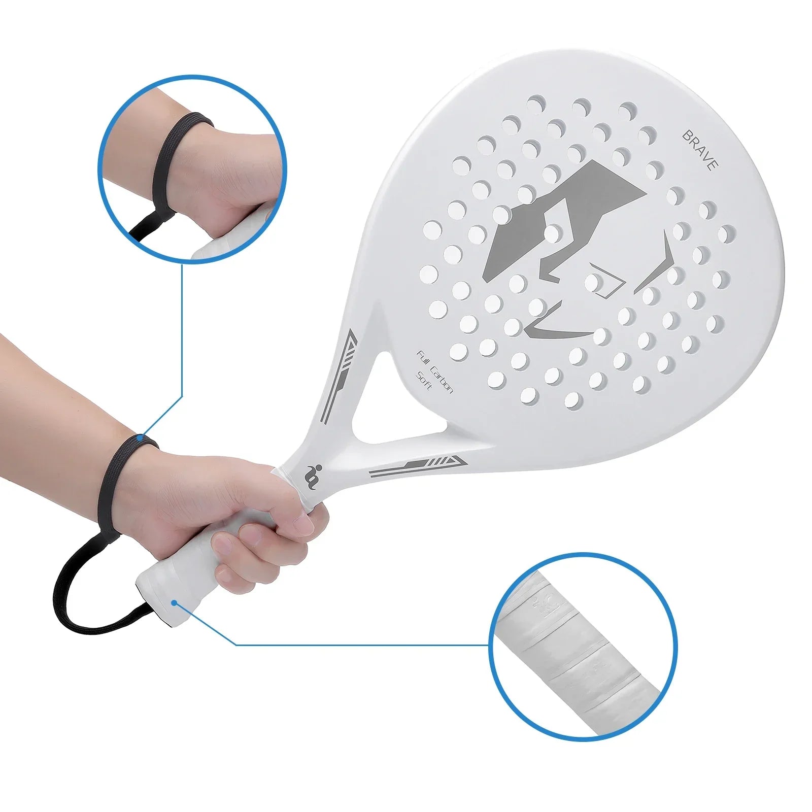 PowerGrip Padelracket Pro - Luxe Tennis Padel Racket voor Iedereen