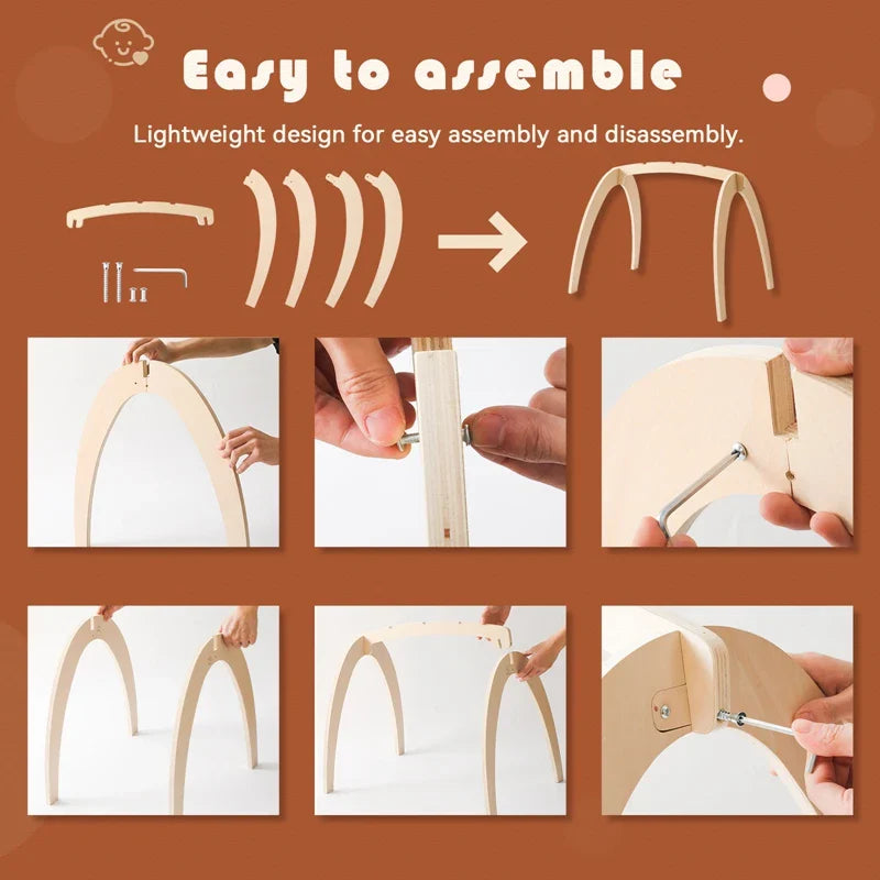 Montessori RattleFrame - Houten Speelgoed met Speeltjes