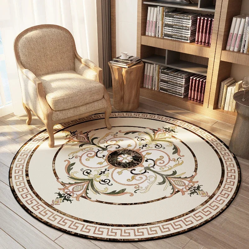 ElegantCircle - Luxe Amerikaanse Ronde Tapijt voor Slaapkamer