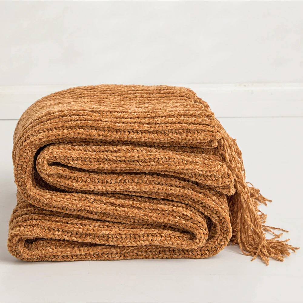 HeartCozy Blanket – Luxe Chenille Deken met Hartfranjes