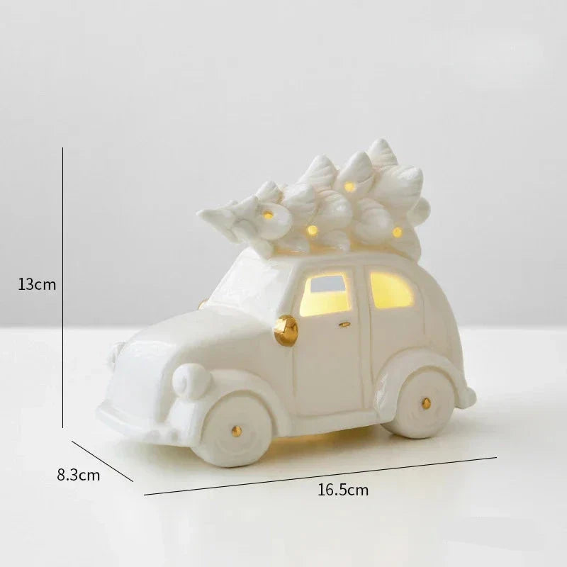 Magisc Kerstdecoratie - Verlichte Keramische Sneeuwman voor Feestdecoratie