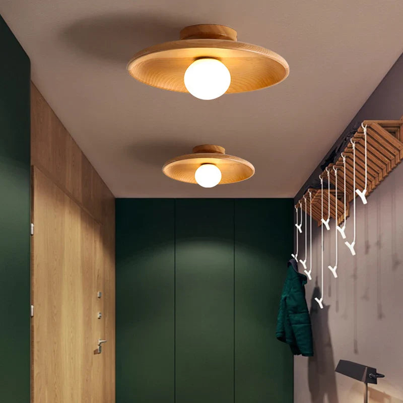Woodland Plafondlamp - Elegante Houten Plafondlamp met Warm LED-Licht voor Jouw Interieur