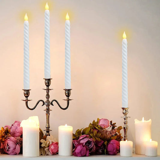 Candlestick LED Kaarsen - Elegante Lange 3D LED Kaarsen