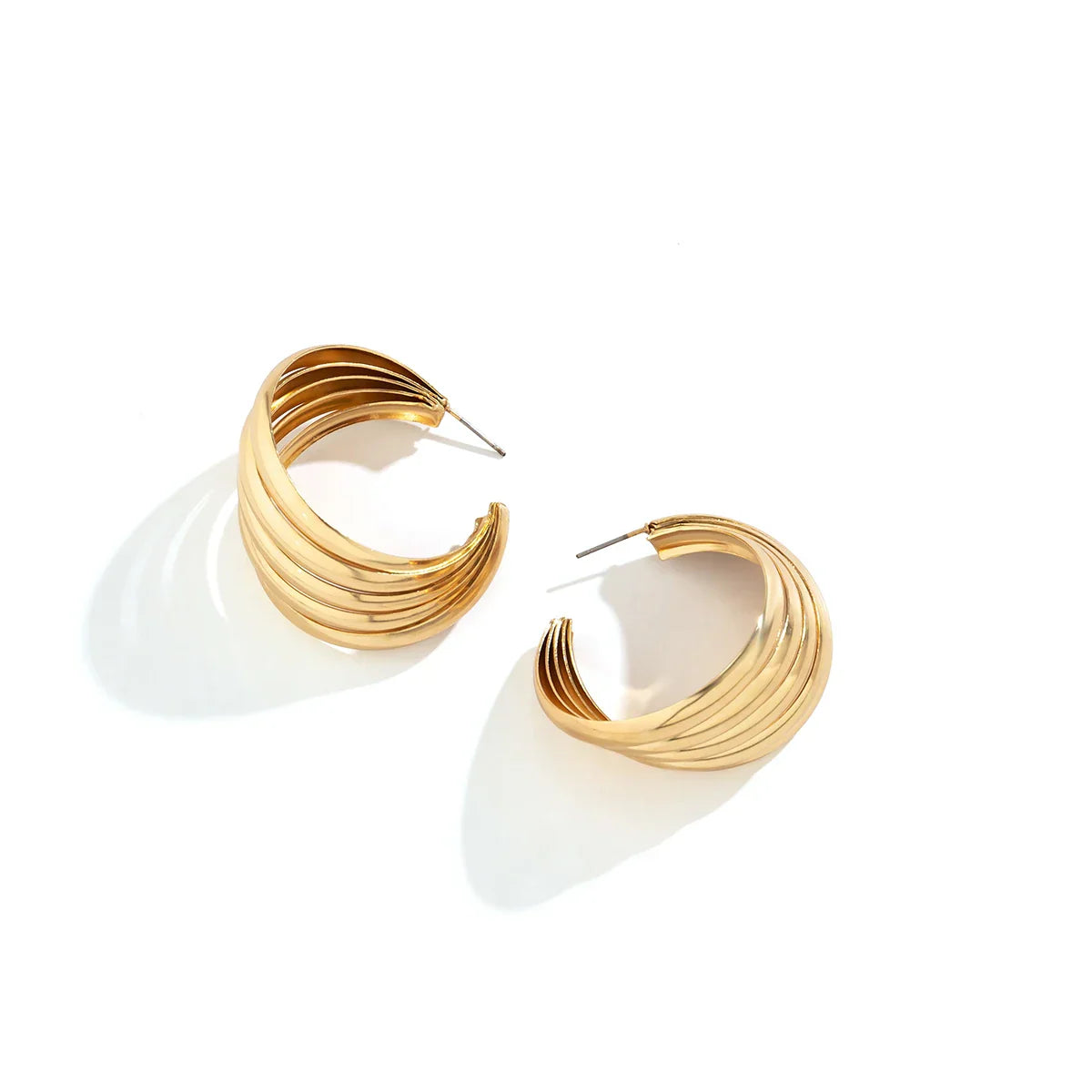 Classic Elegance Earrings - Stijlvolle Metalen Hoepel