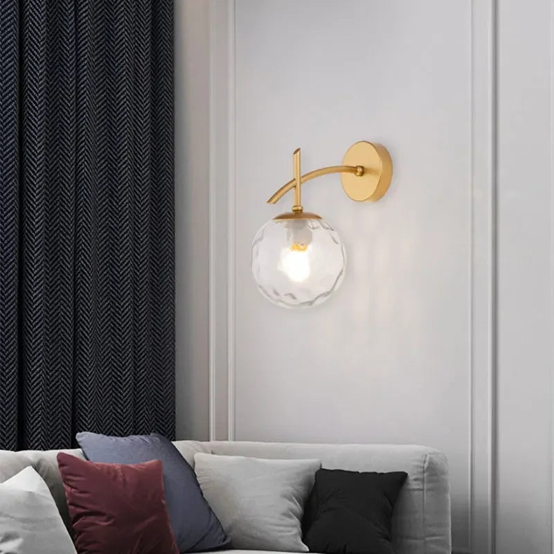 LumiSconce – Zwart Gouden Glazen Wandlamp