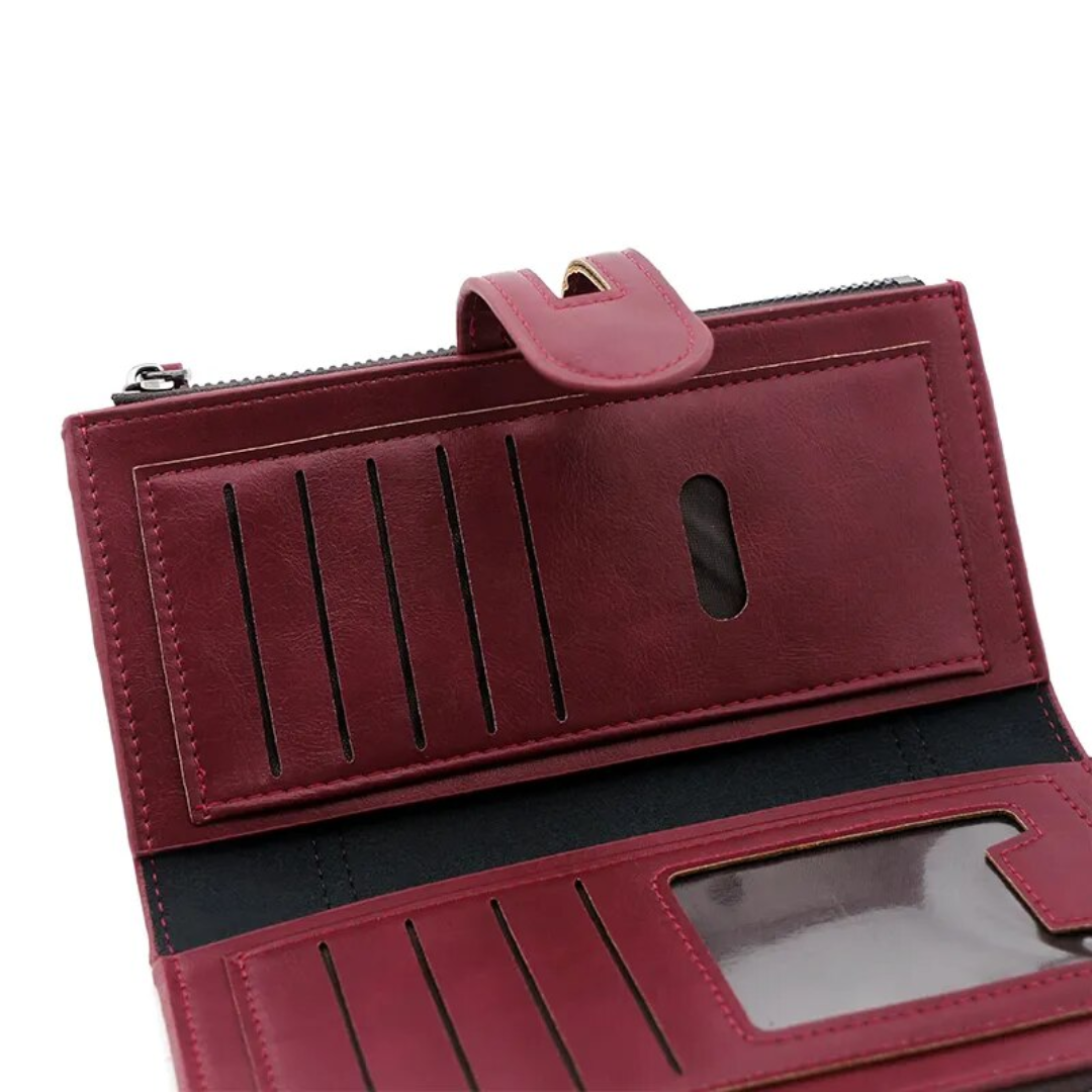 ElegantLeather – Lange Leren Portemonnee voor Dames
