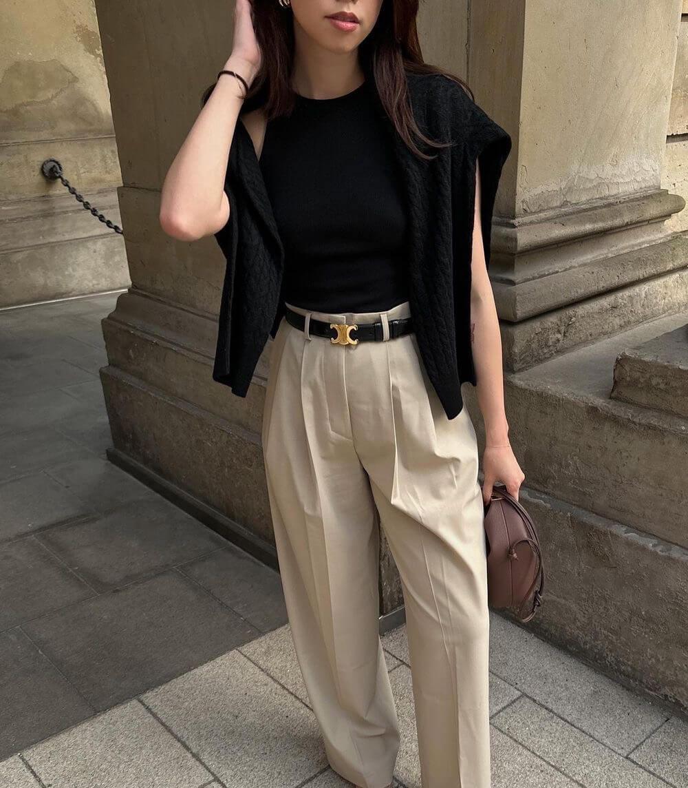 EleganceBelt - Luxe Lederen Riem met Gouden Details