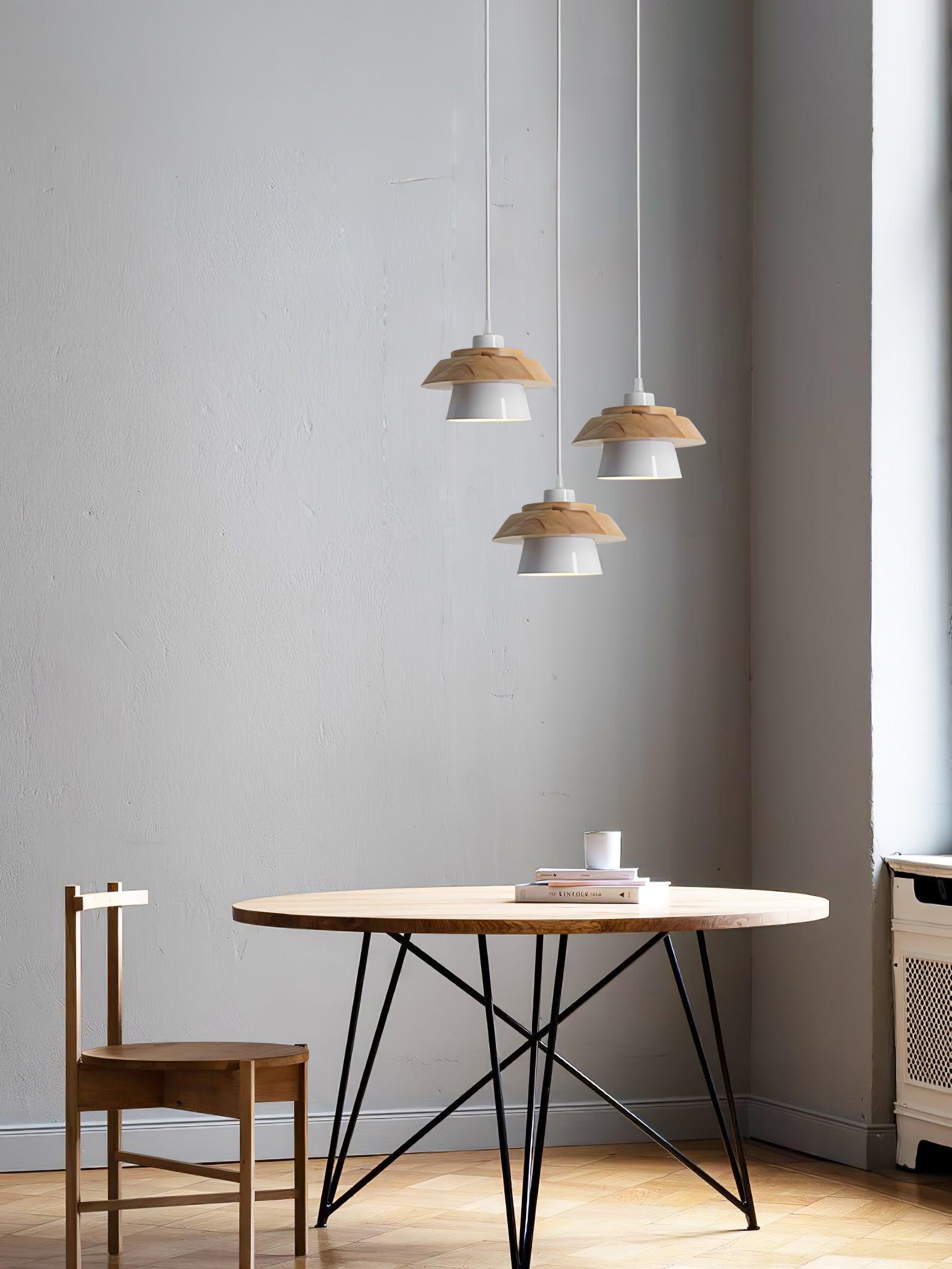 NordicMacaron Luxe Plafondlamp - Scandinavisch Design met Houten Afwerking