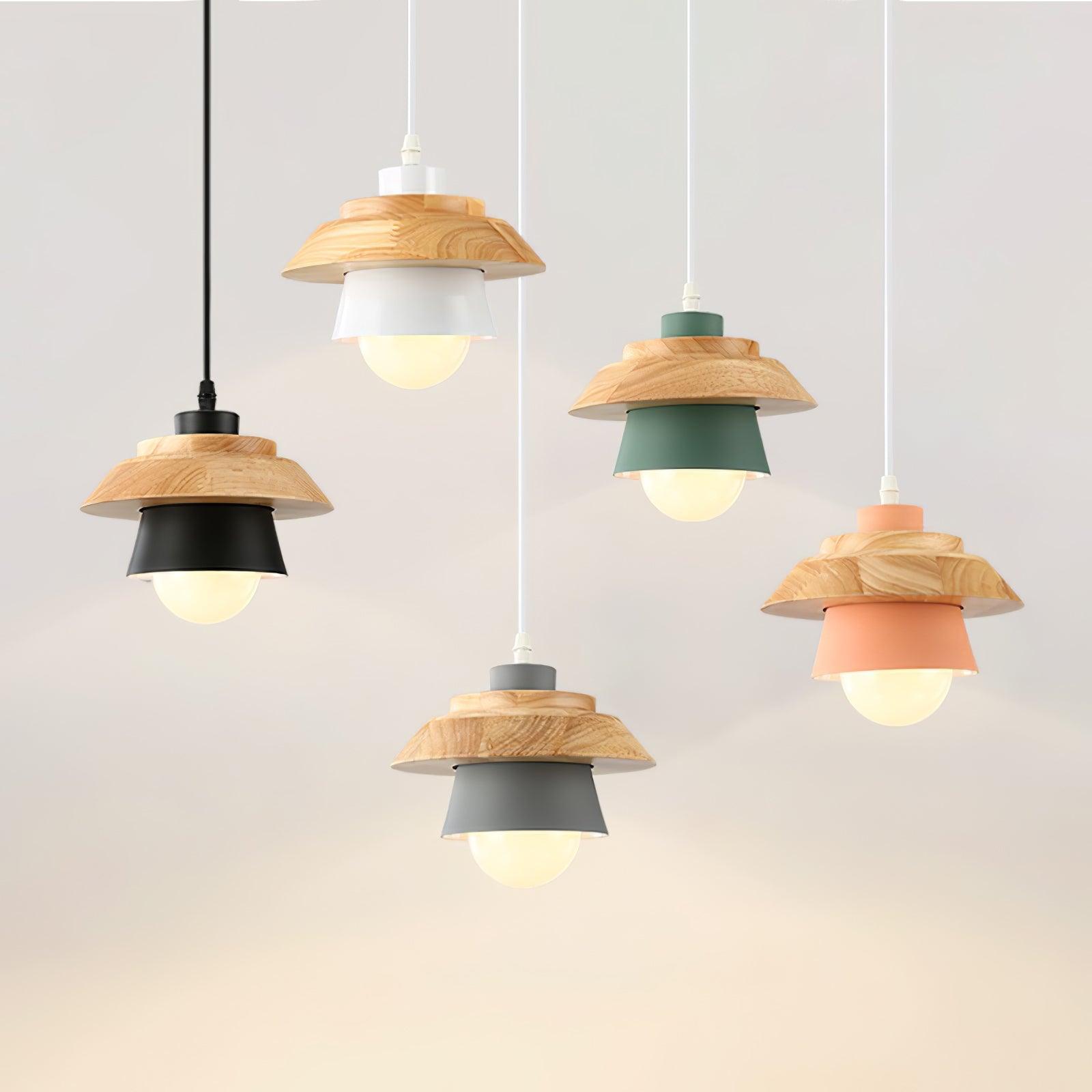 NordicMacaron Luxe Plafondlamp - Scandinavisch Design met Houten Afwerking