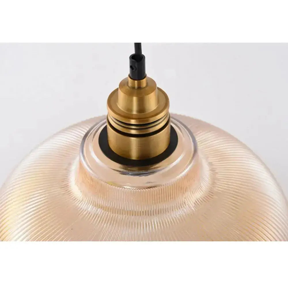 Retro Luxe Glas Hanglamp - Vintage Streepdesign voor Gezelligheid en Sfeer