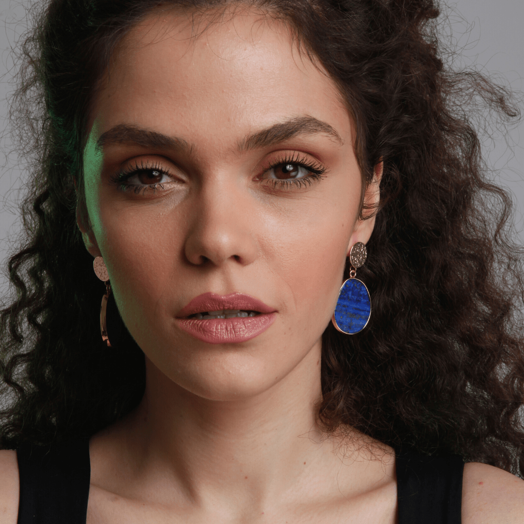 CelestialLuxe Earrings – Beschermende Lapis Oorbellen