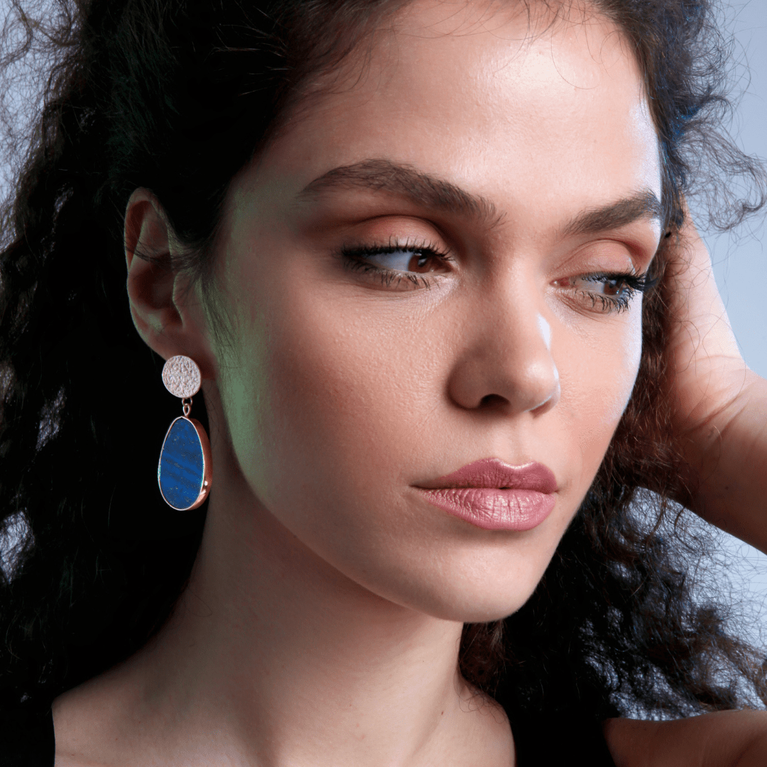 CelestialLuxe Earrings – Beschermende Lapis Oorbellen