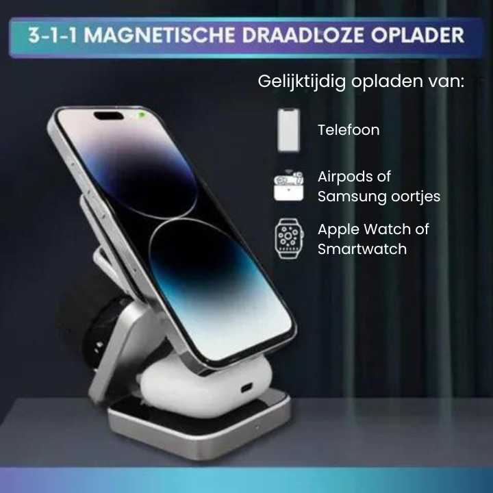 Infinite Power - 3-in-1 Draadloze Oplader voor Smartphones