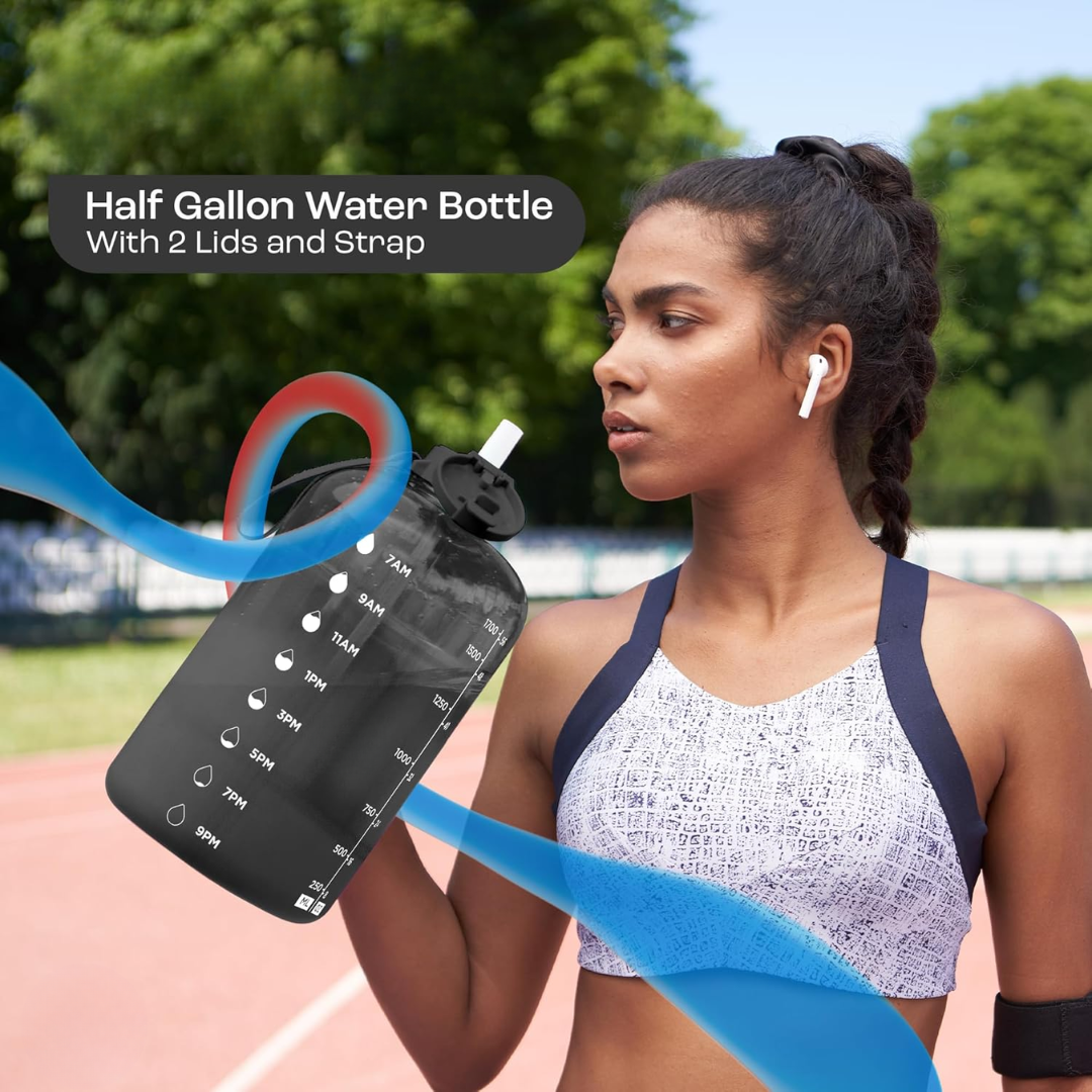 HydraMark - Elegante 2L Waterfles met Tijdsindicator