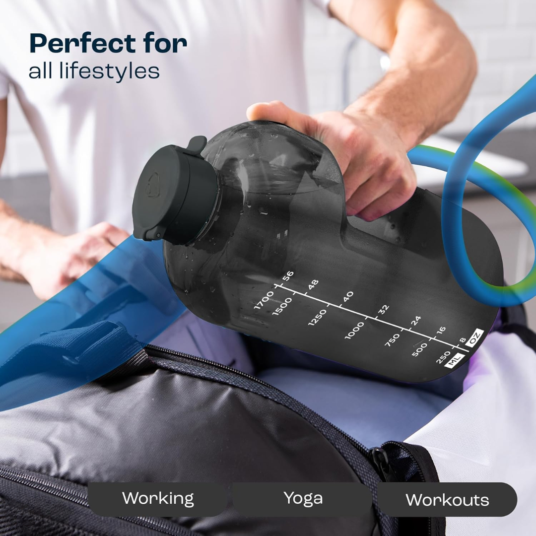 HydraMark - Elegante 2L Waterfles met Tijdsindicator