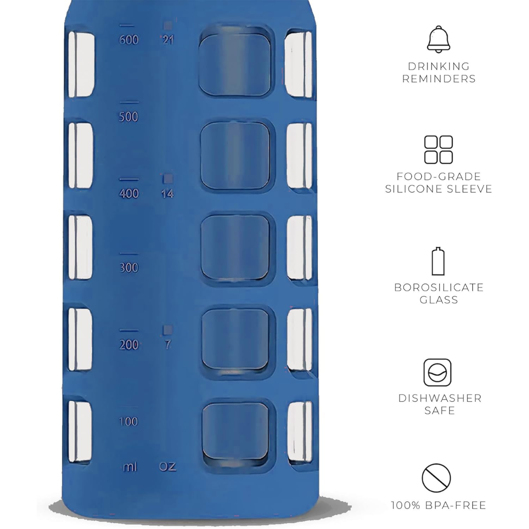 HydraFlow - Glazen Drinkfles met Tijdsindicator en Bescherming