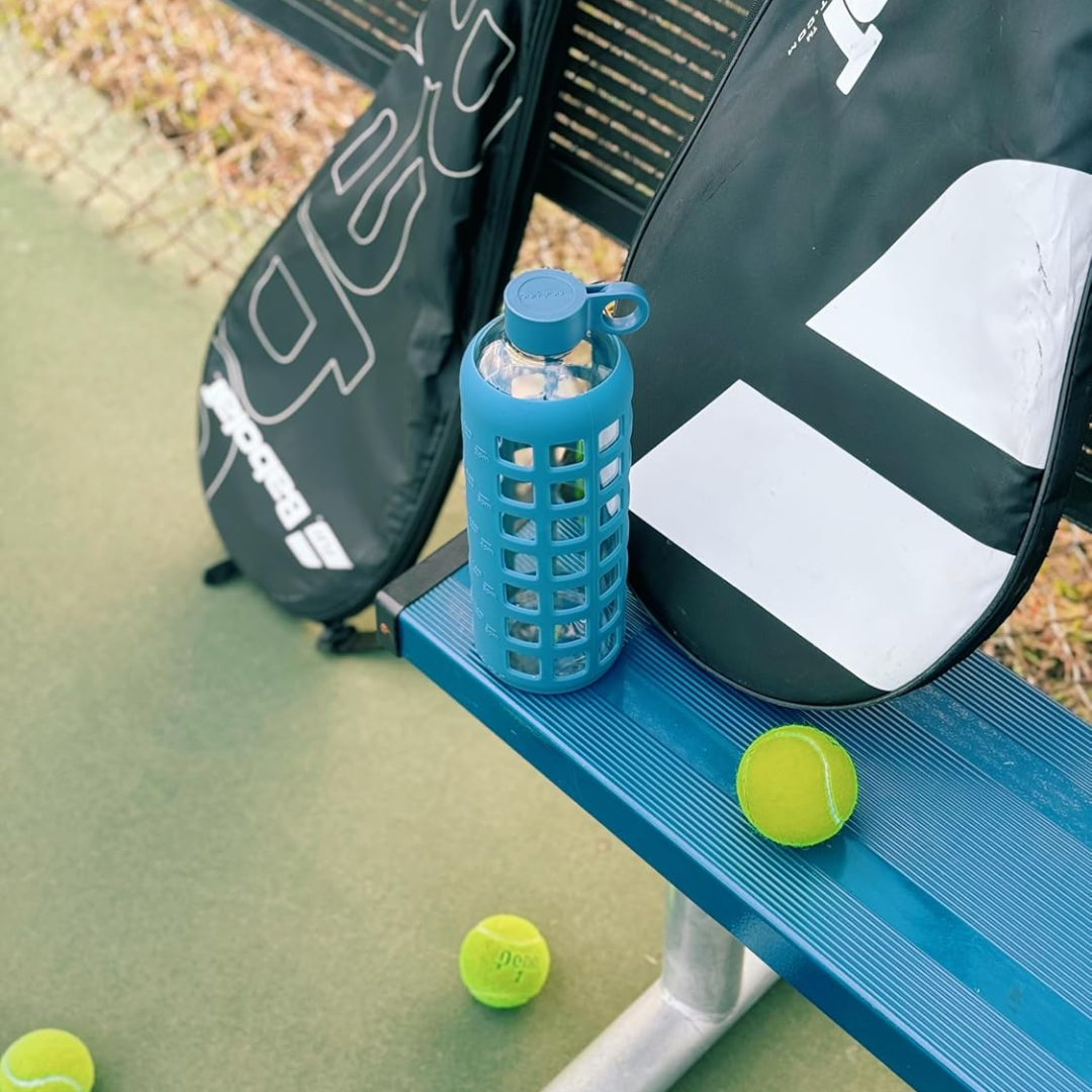 HydraFlow - Glazen Drinkfles met Tijdsindicator en Bescherming