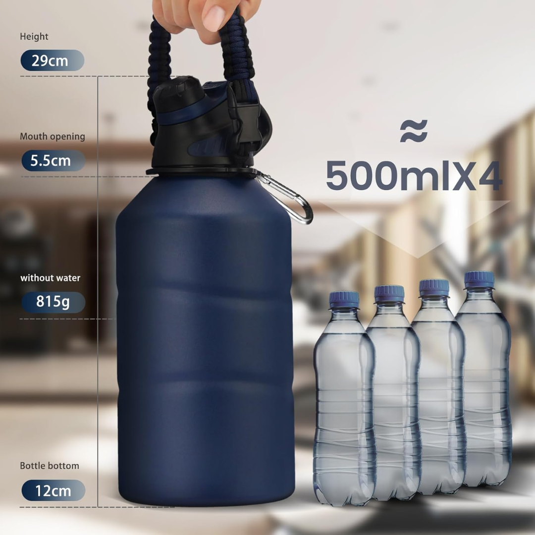 HydroGuard - Geïsoleerde Waterfles 1.9L met Magneetdeksel
