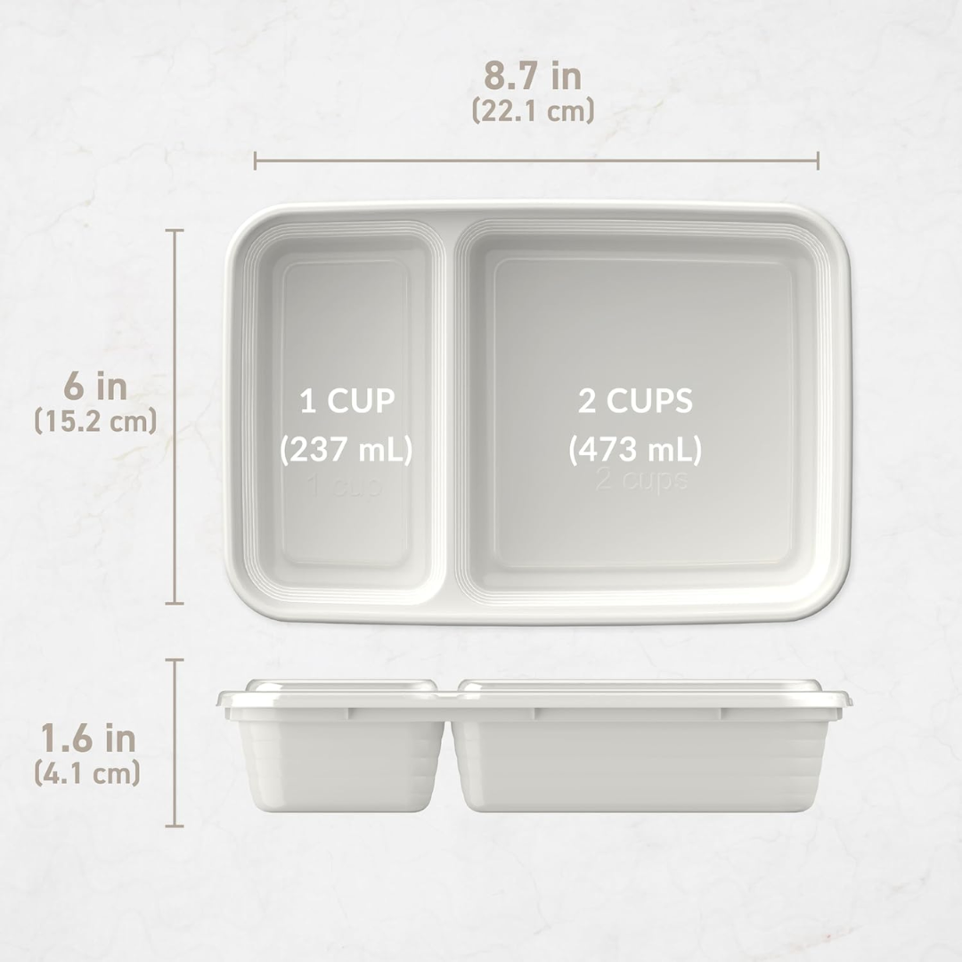 EcoBox - Duurzame 2-Compartiment Voedselcontainers Set