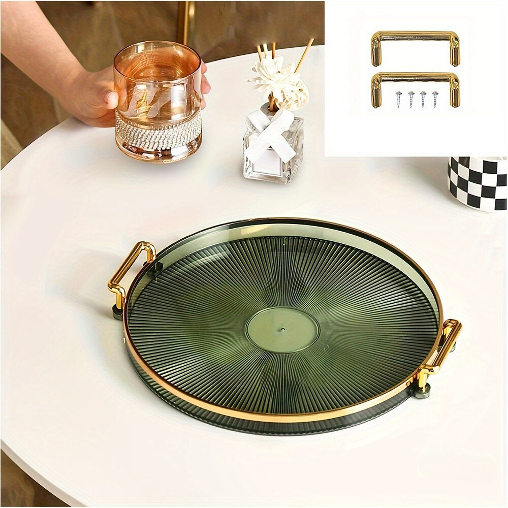 Gilded Elegance – Luxe Serveerschaal met Gouden Handgrepen