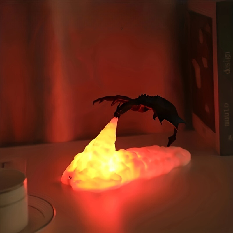 FireDragon Lamp - 3D Oplaadbare Draak Nachtverlichting