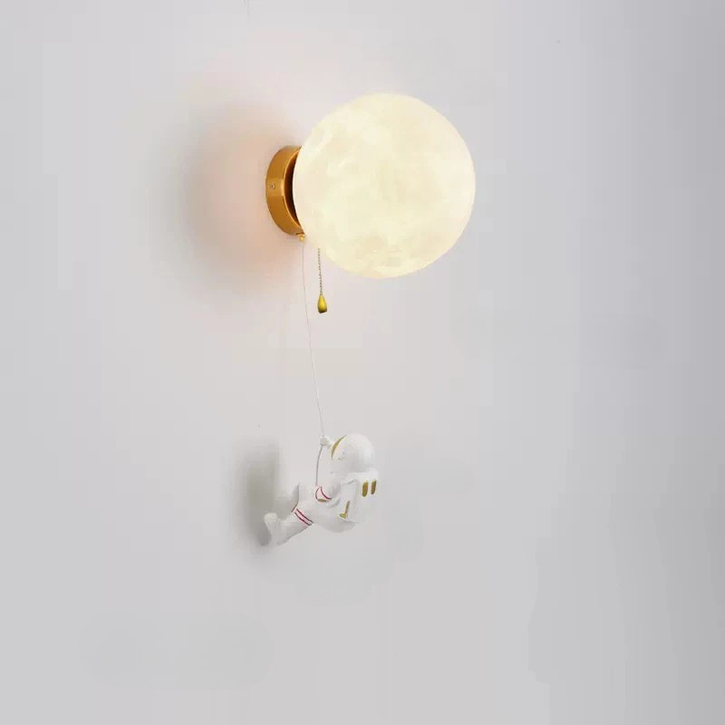 LunarGlow Wall Lamp - Maanvormige Astronaut Verlichting