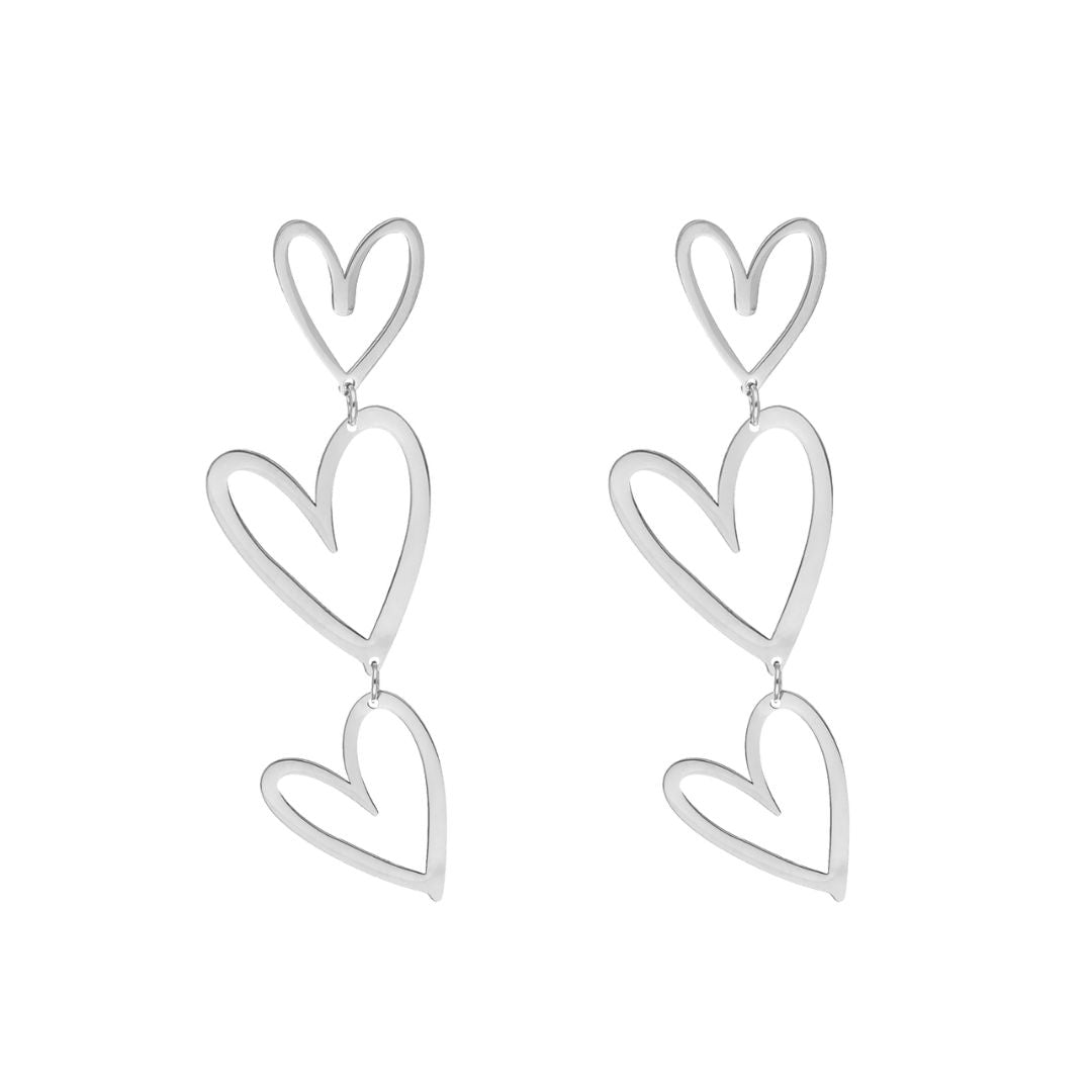 TripleHeart Earrings - Elegante & Trendy Oorbellen