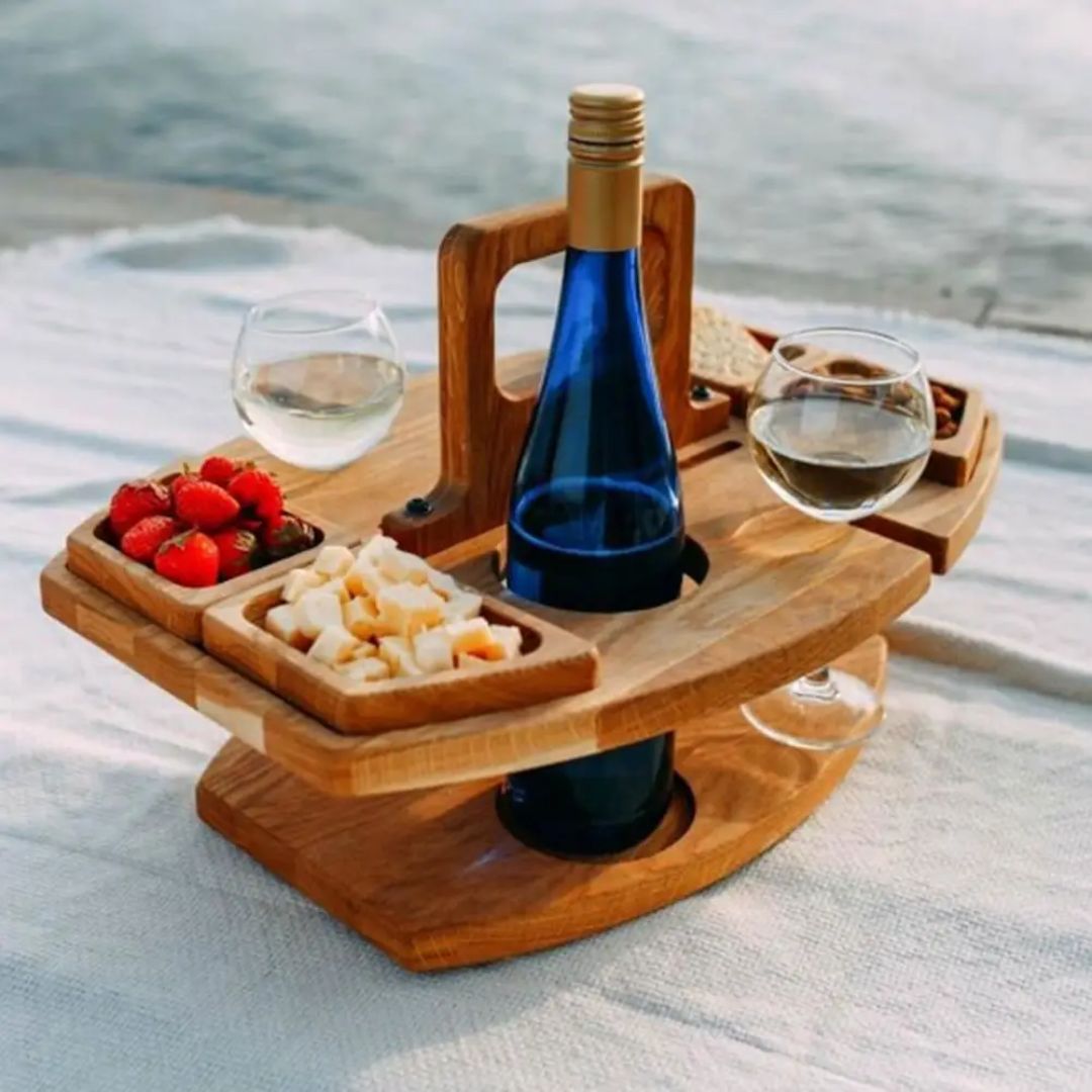 WineFold Table - Elegante Houten Opvouwbare Tafel voor Wijn