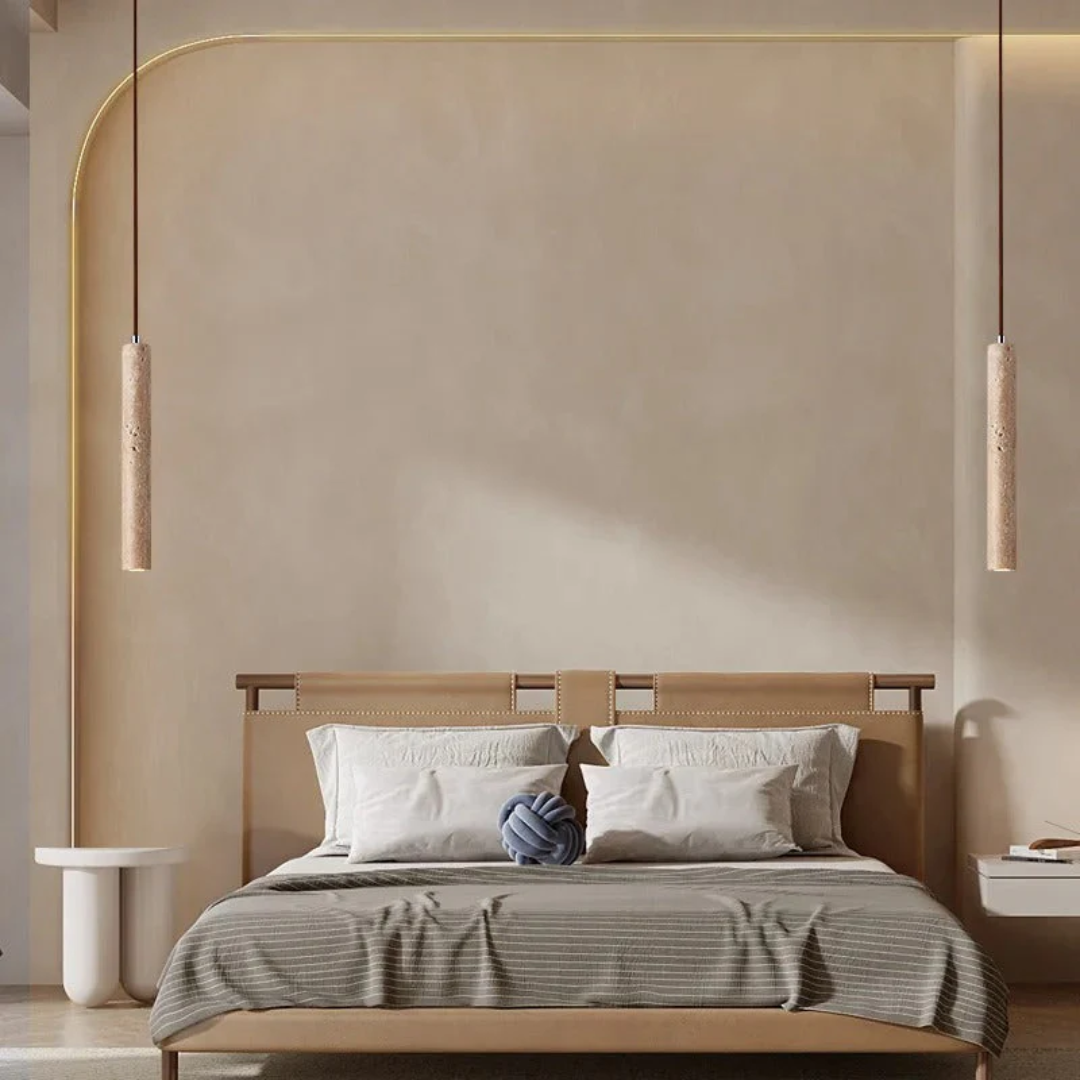 LumoLine – Wabi-Sabi Travertijn LED Kroonluchter