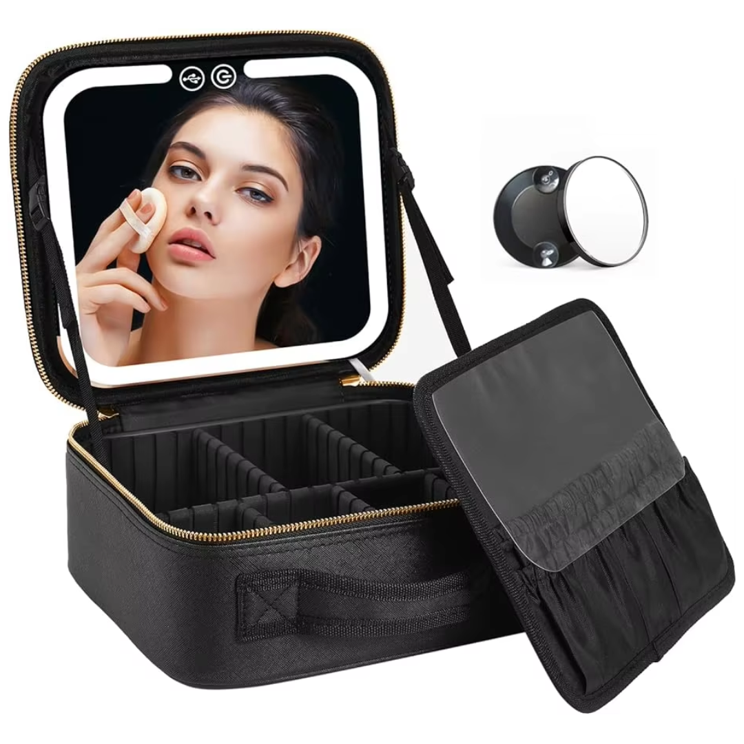 TravelGlow - Luxe Make-up Organizer met Verlichte Spiegel