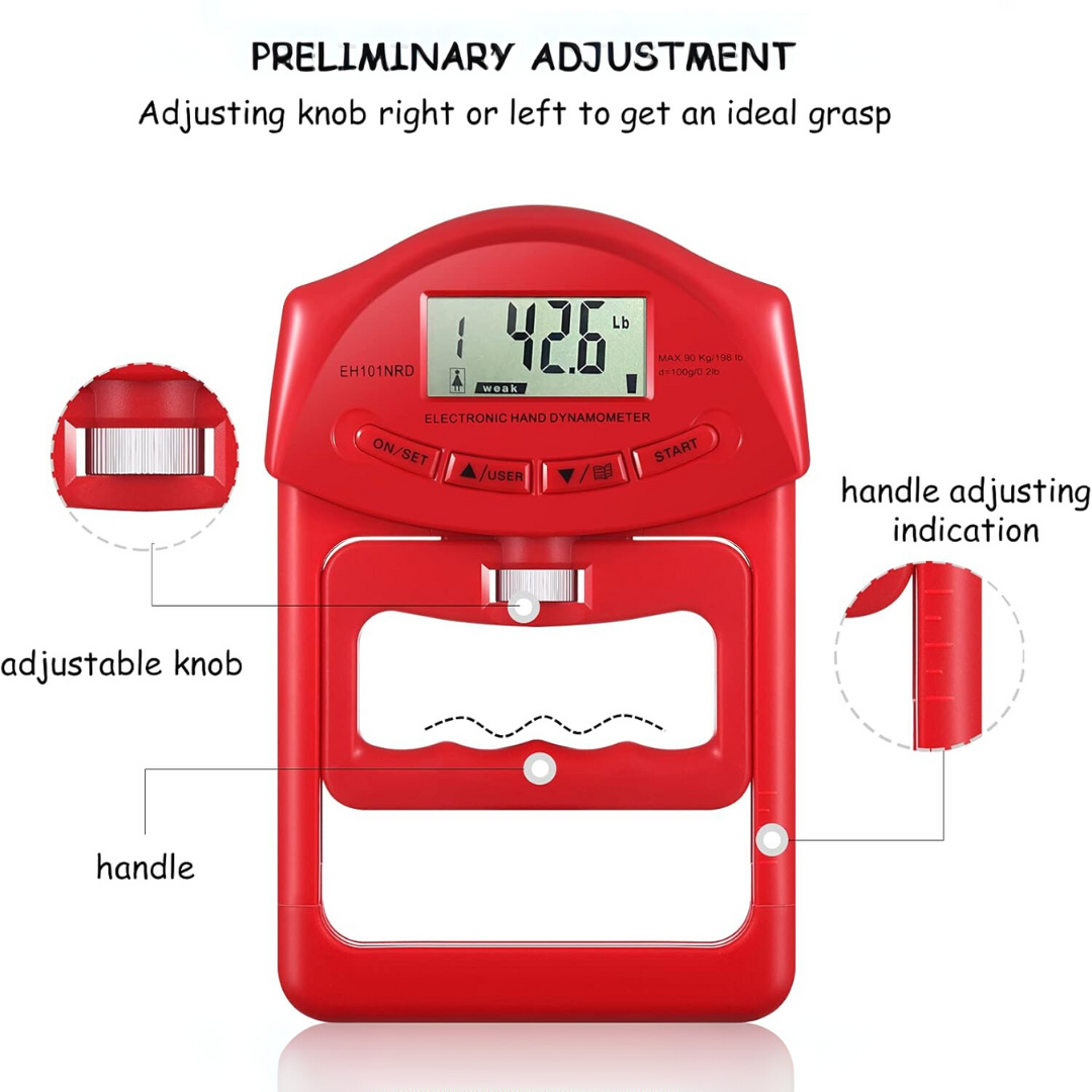 GripMaster - Digitale Hand Krachtmeter tot 90Kg