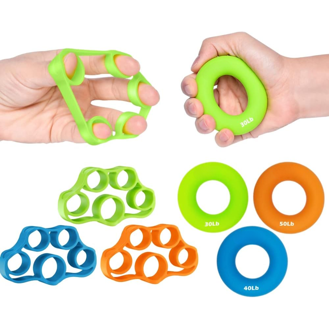 PowerGrip Set – Handversterkers voor Krachttraining (6 Stuks)