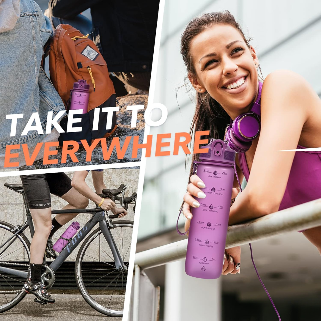 HydraBoost – Trendy Motivational Drinkfles 900ml