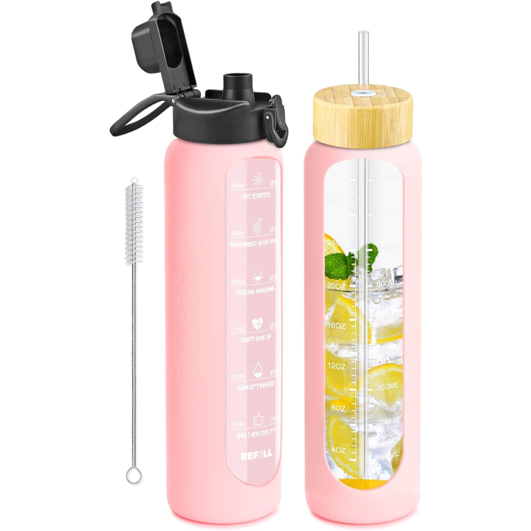 HydraVibe - Herbruikbare Waterfles met Motivatie en Rietje