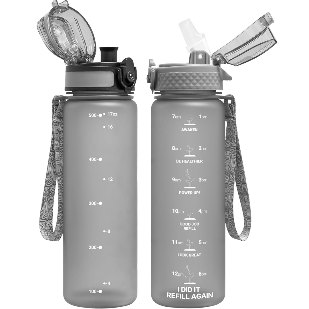 EcoFlow - Herbruikbare Tritan Waterfles met Rietje