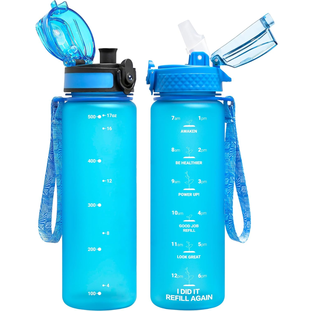 EcoFlow - Herbruikbare Tritan Waterfles met Rietje