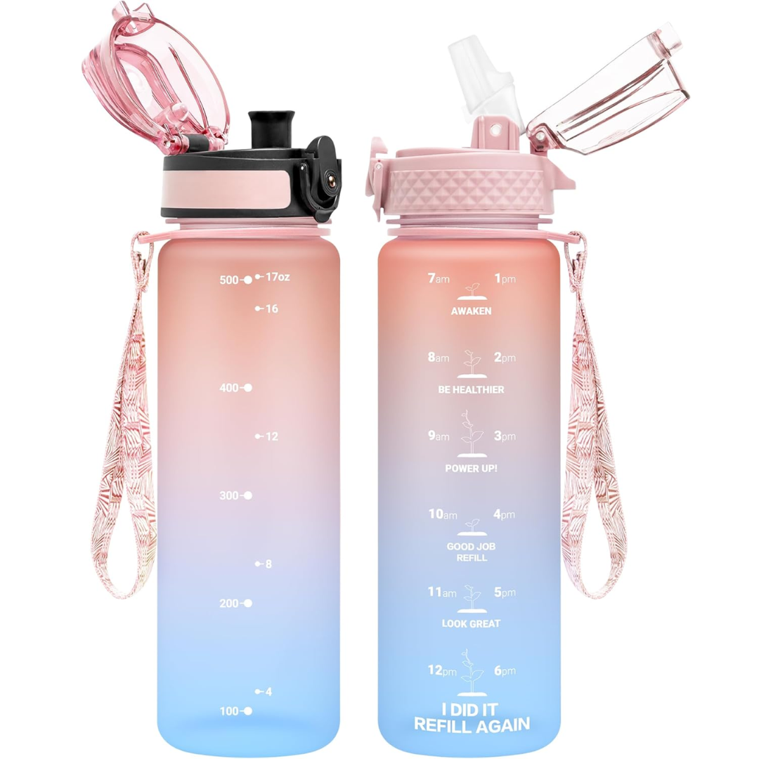 EcoFlow - Herbruikbare Tritan Waterfles met Rietje
