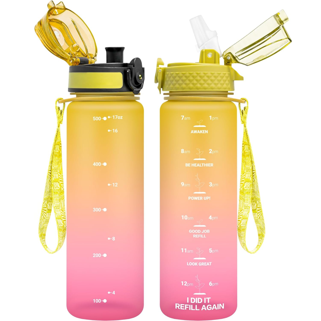 EcoFlow - Herbruikbare Tritan Waterfles met Rietje