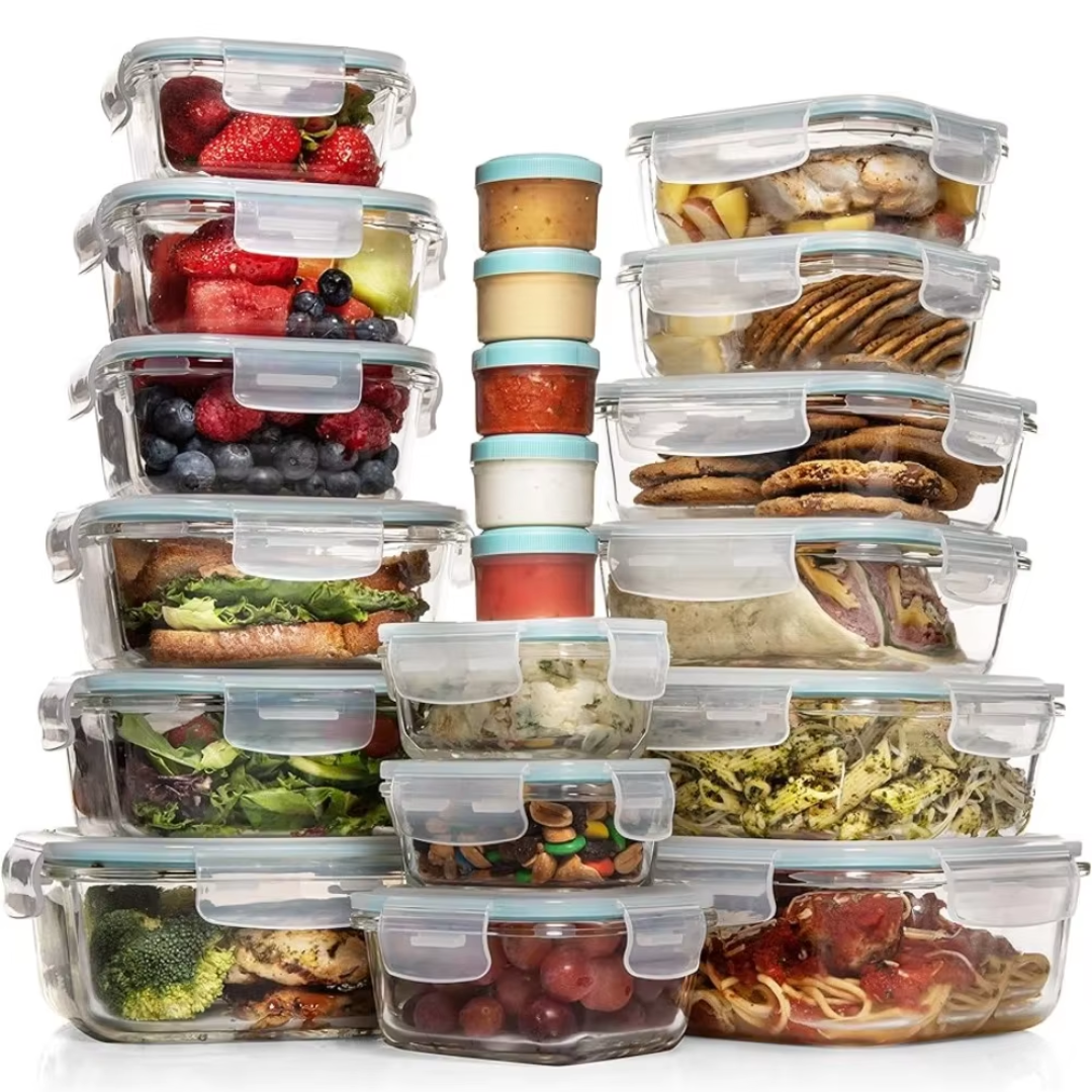 GlassSafe - 32-delige Set Luchtdichte Opslagpotten