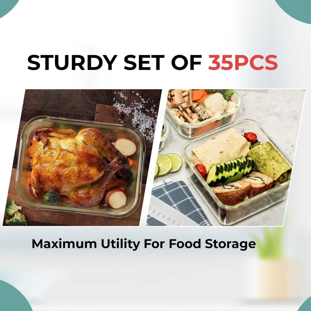 GlassSafe - 32-delige Set Luchtdichte Opslagpotten