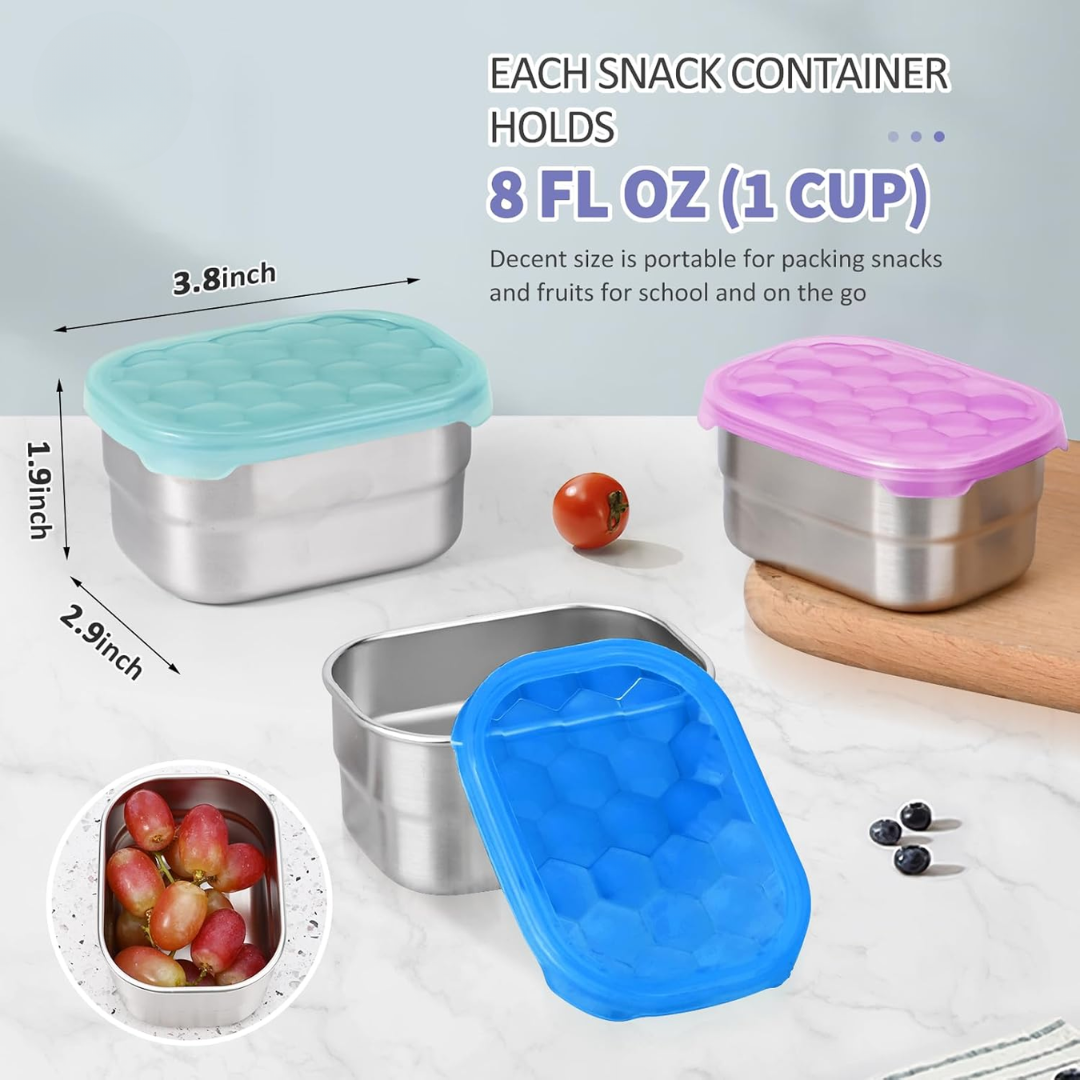 SnackGuard – RVS Snackcontainers met Siliconen Deksel
