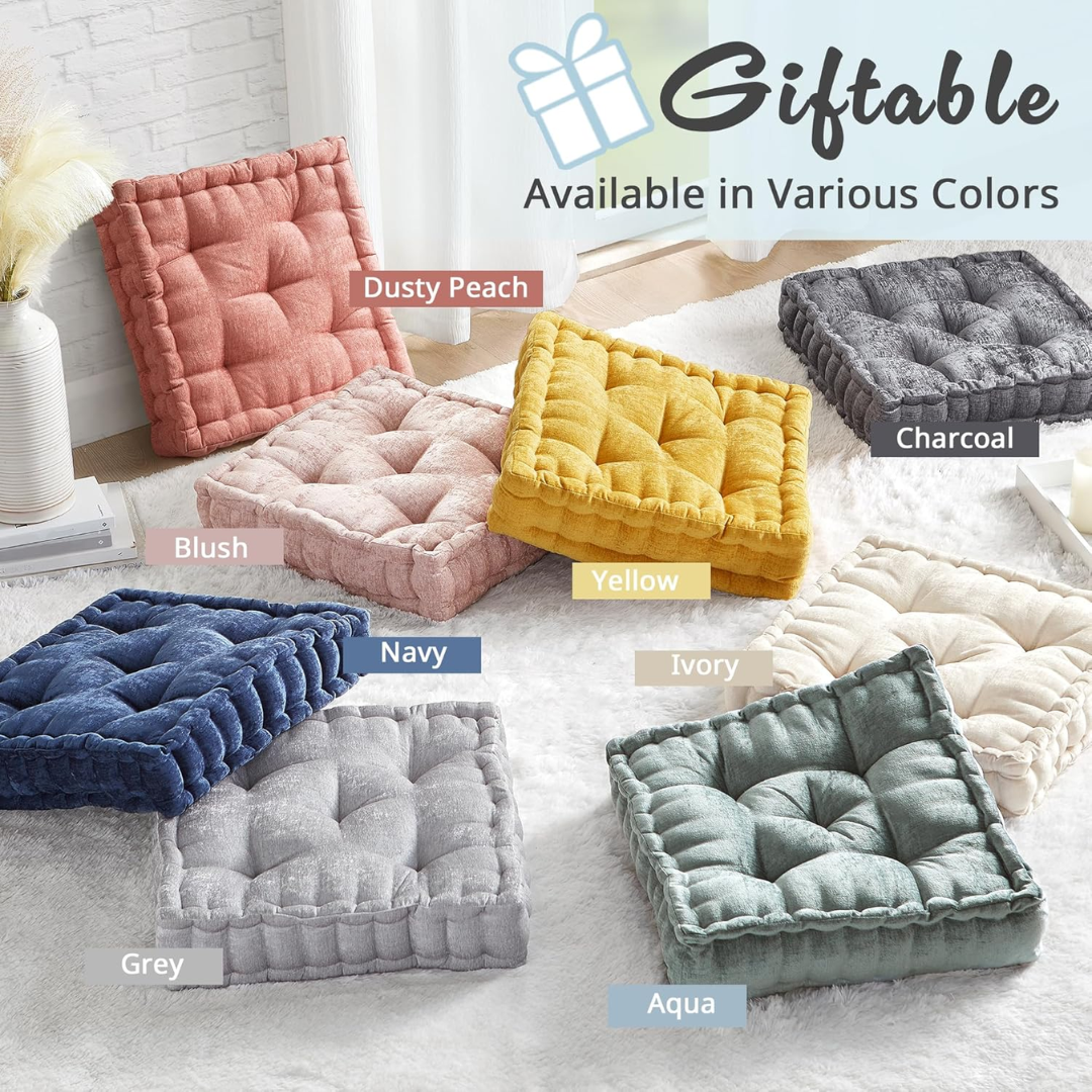ZenComfort - Luxe Chenille Meditatiekussen voor de Vloer