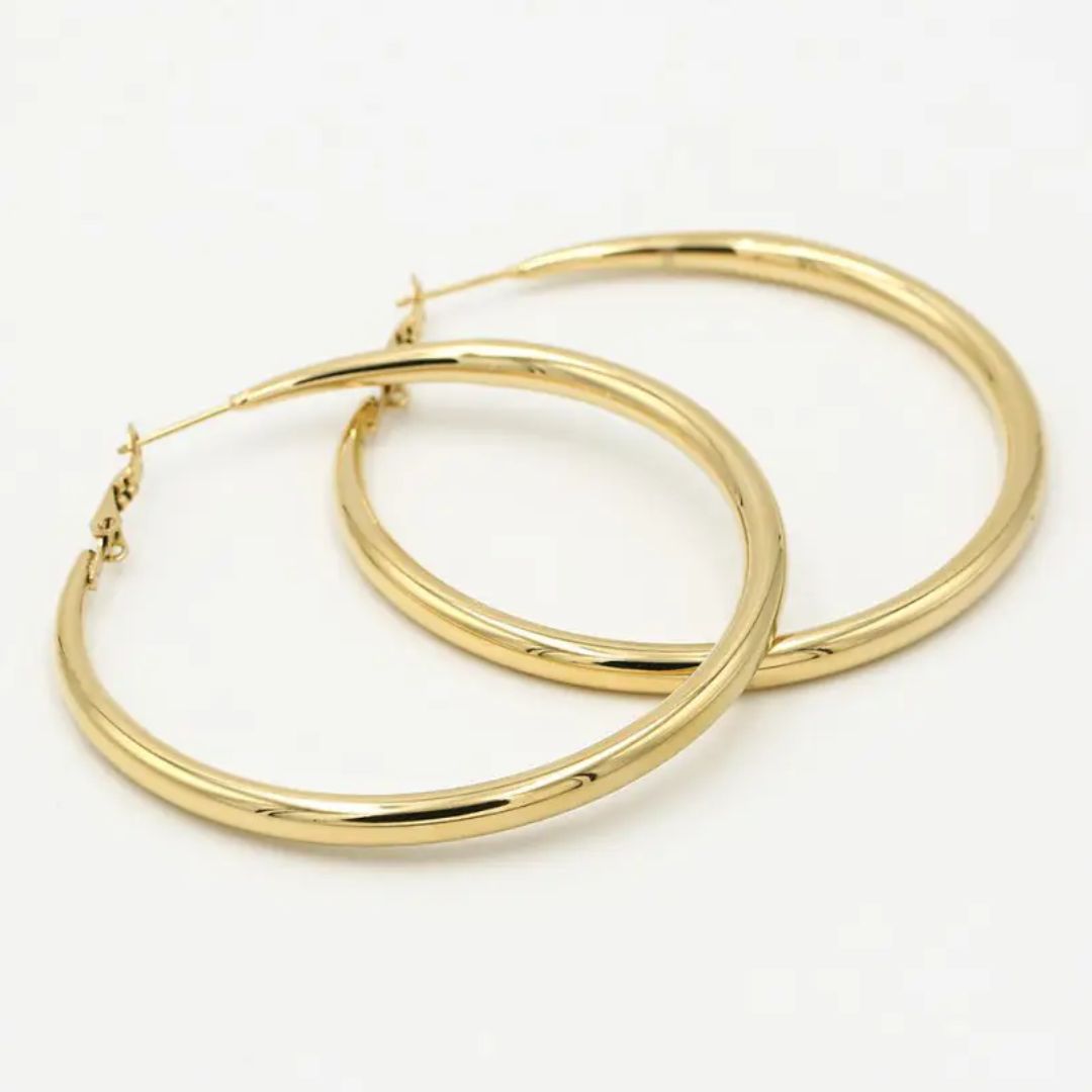 Elegante Gouden Oorringen (60 mm) | Luxe Accessoire voor een Stijlvolle Look