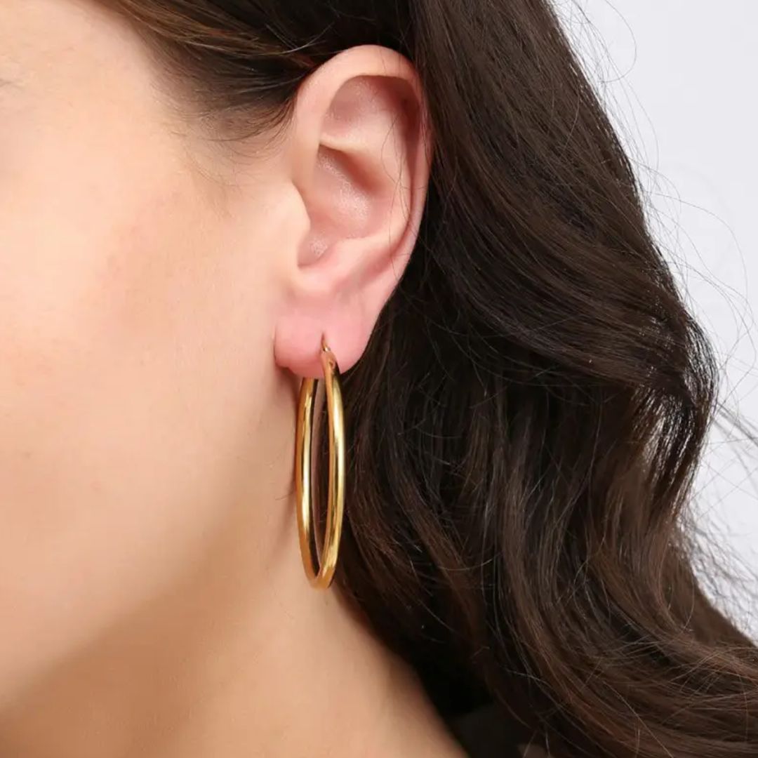 GoldenGlow Earrings – Elegante 40 mm Oorringen