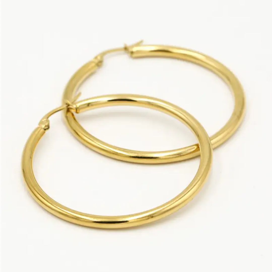 GoldenGlow Earrings – Elegante 40 mm Oorringen
