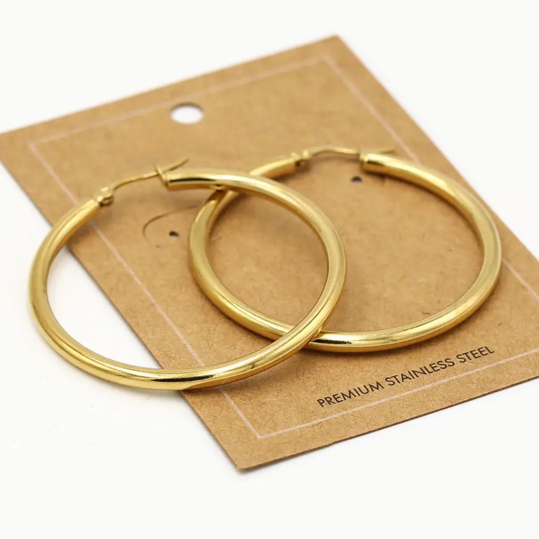 GoldenGlow Earrings – Elegante 40 mm Oorringen